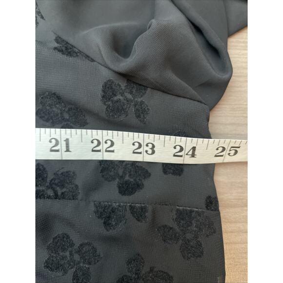 3 for $25-Jessica Simpson Women's 1X Floral Sheer Blouse With Collar - Picture 6 of 7